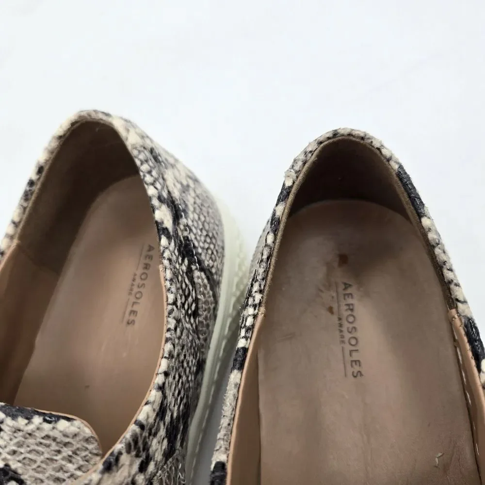Aerosoles Womens Shoes Flats Size 9M Slip-on Snake‎ Print Casual Classic